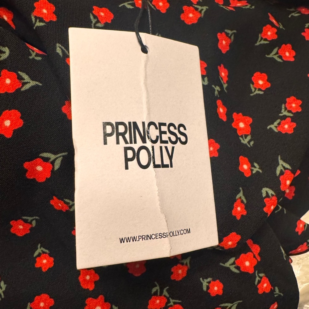 NWT PRINCESS POLLY- Nellie Maxi Dress Black/Red Floral - Picture 7 of 7